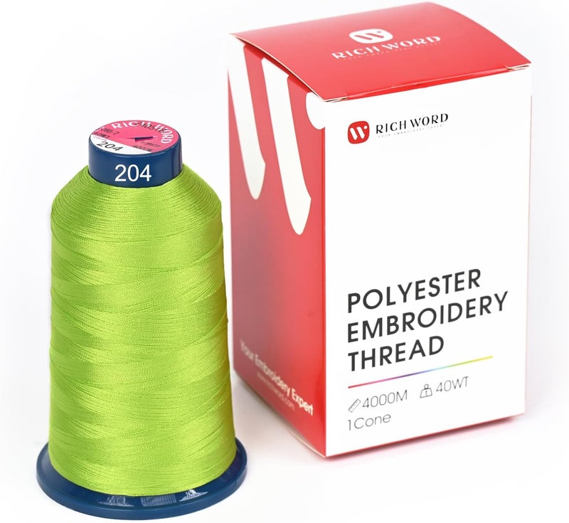 Poolin Richword Selected Green Embroidery Thread 4000M(4374Y) 40WT Polyester Thread 100 Colors Selected for Commercial Multi Needles and Single Needle Embroidery Machine 0204 - Image 1